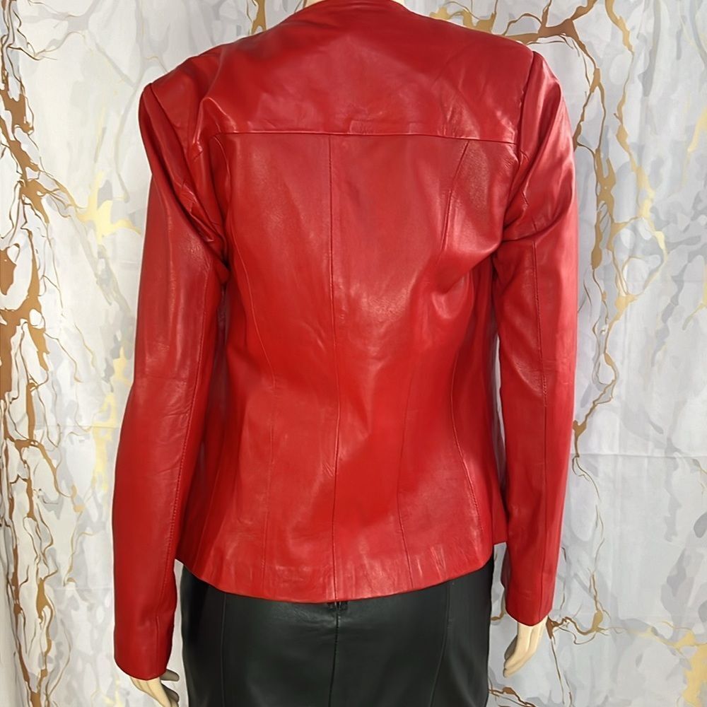 Aaron Craft Red Leather Jacket - image 7